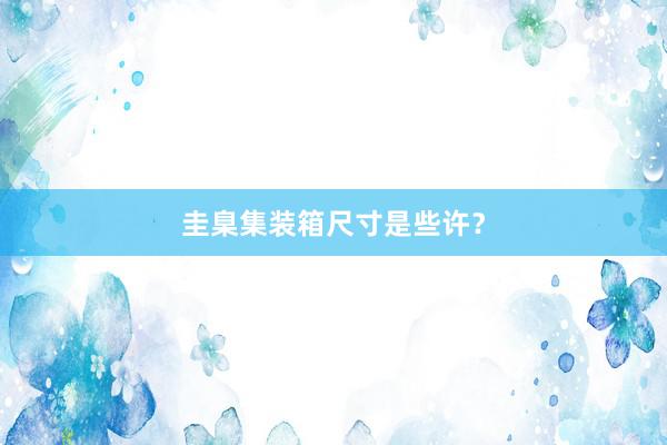 圭臬集装箱尺寸是些许？